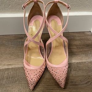 Christian Louboutin Baby Pink Strass Stiletto Heels